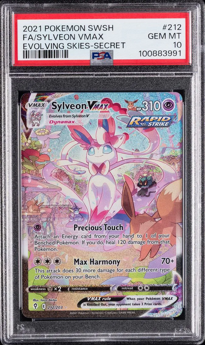 2021 #212 Full Art/Sylveon Vmax PSA 10 Sword & Shield Evolving Skies Pokemon