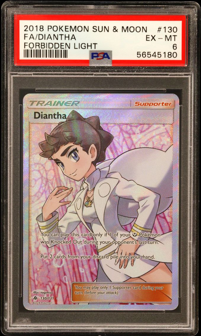 2018 #130 Full Art/Diantha PSA 6 Sun & Moon Forbidden Light
