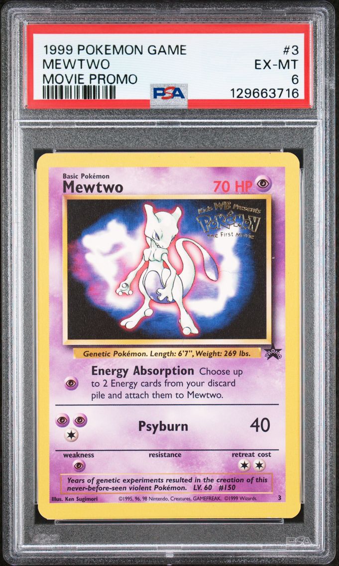 1999 #3 Mewtwo PSA 6 Game Movie Pokemon