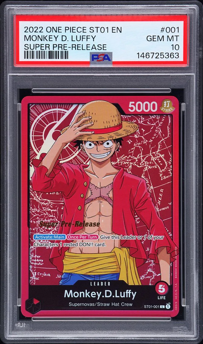 2022 #001 Monkey D. Luffy PSA 10 Starter Deck ST01-Straw Hat Crew One Piece