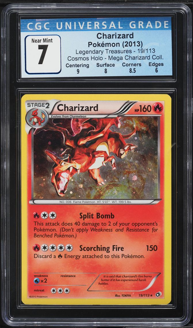 2013 #19 Charizard-Holo CGC 7 Black & White Legendary Treasures Pokemon