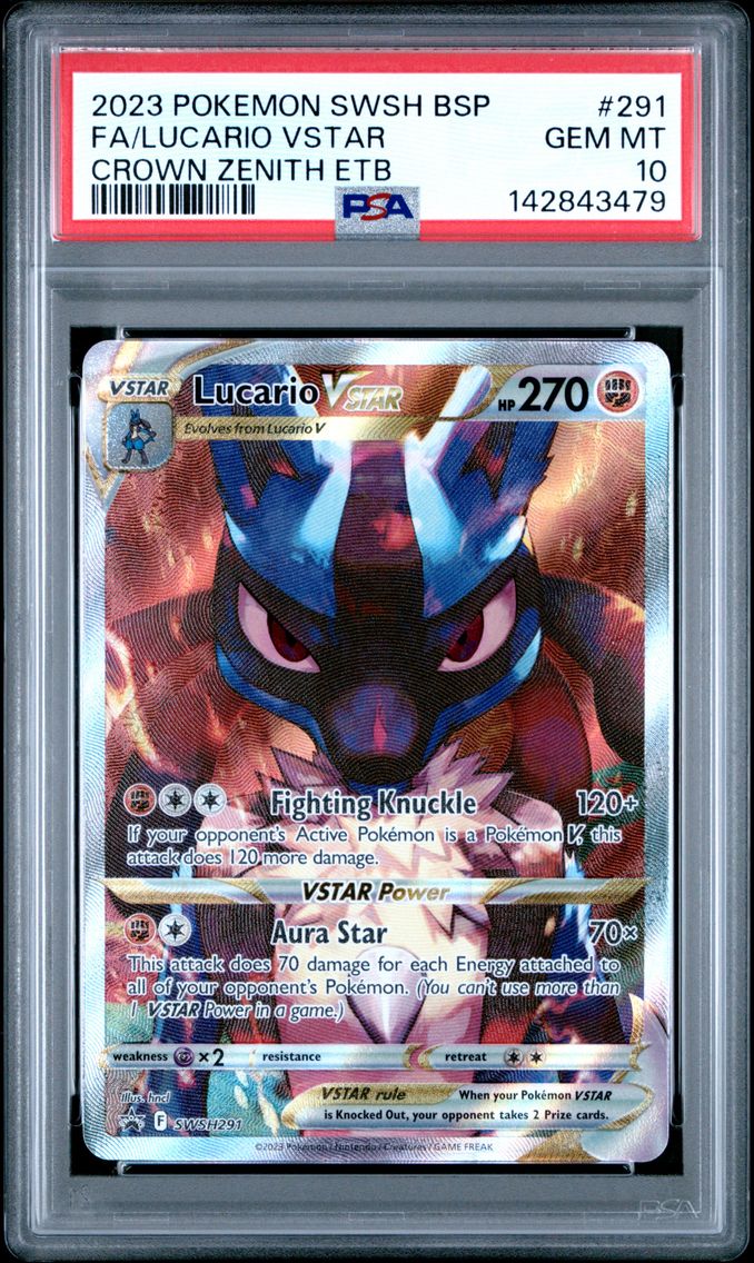 2023 #291 Full Art/Lucario Vstar PSA 10 Swsh Black Star Promo