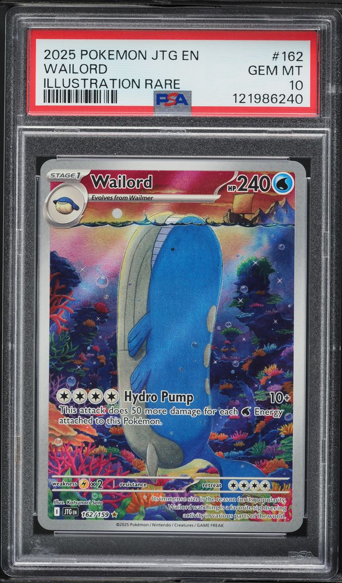 2025 #162 Wailord PSA 10 Jtg EN-Journey Together Pokemon