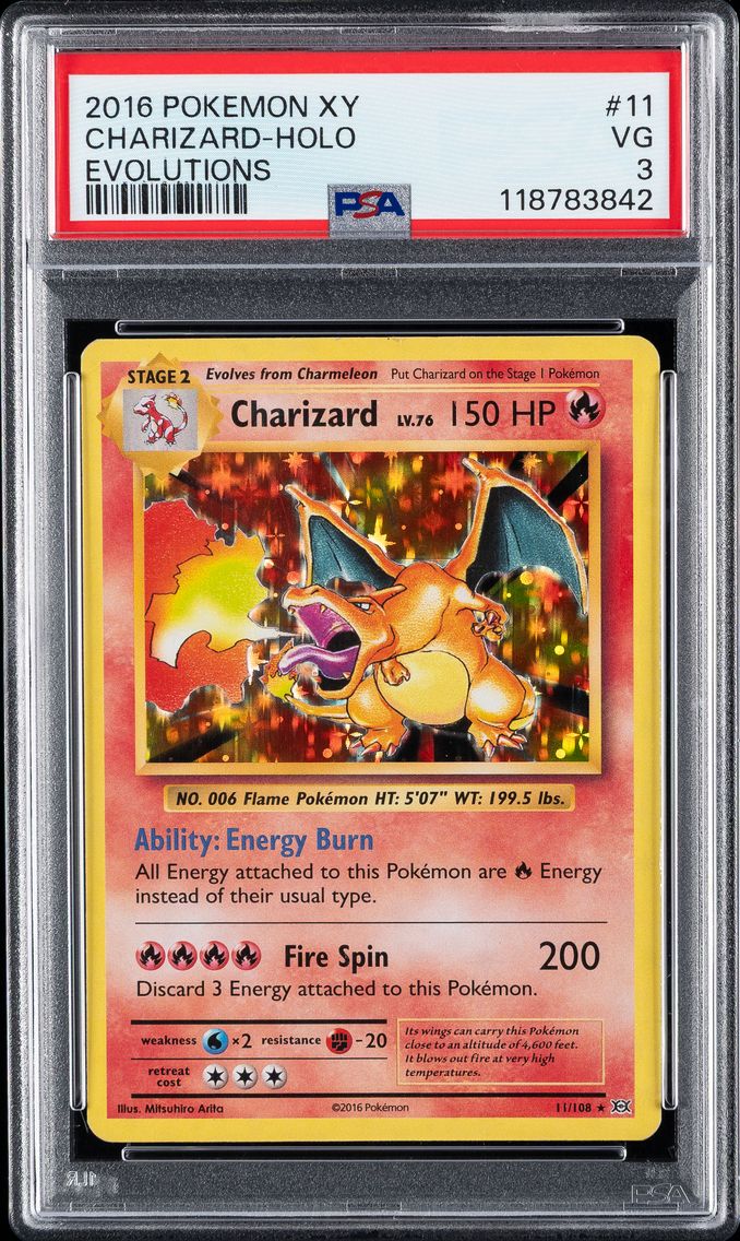 2016 #11 Charizard-Holo PSA 3 XY Evolutions Pokemon