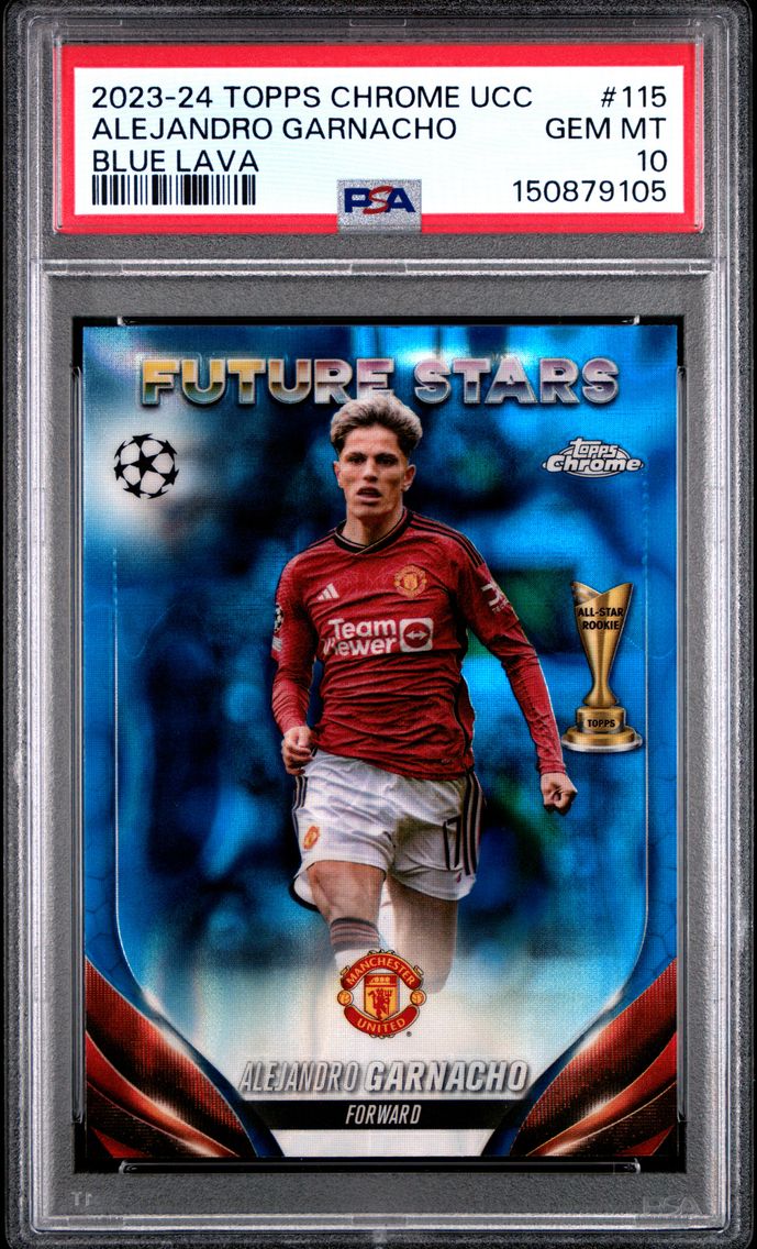 2023 #115 Alejandro Garnacho PSA 10 Topps Chrome UEFA Club Competitions