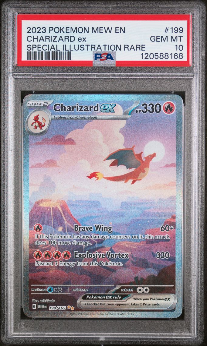 2023 #199 Charizard EX PSA 10 Mew EN-151