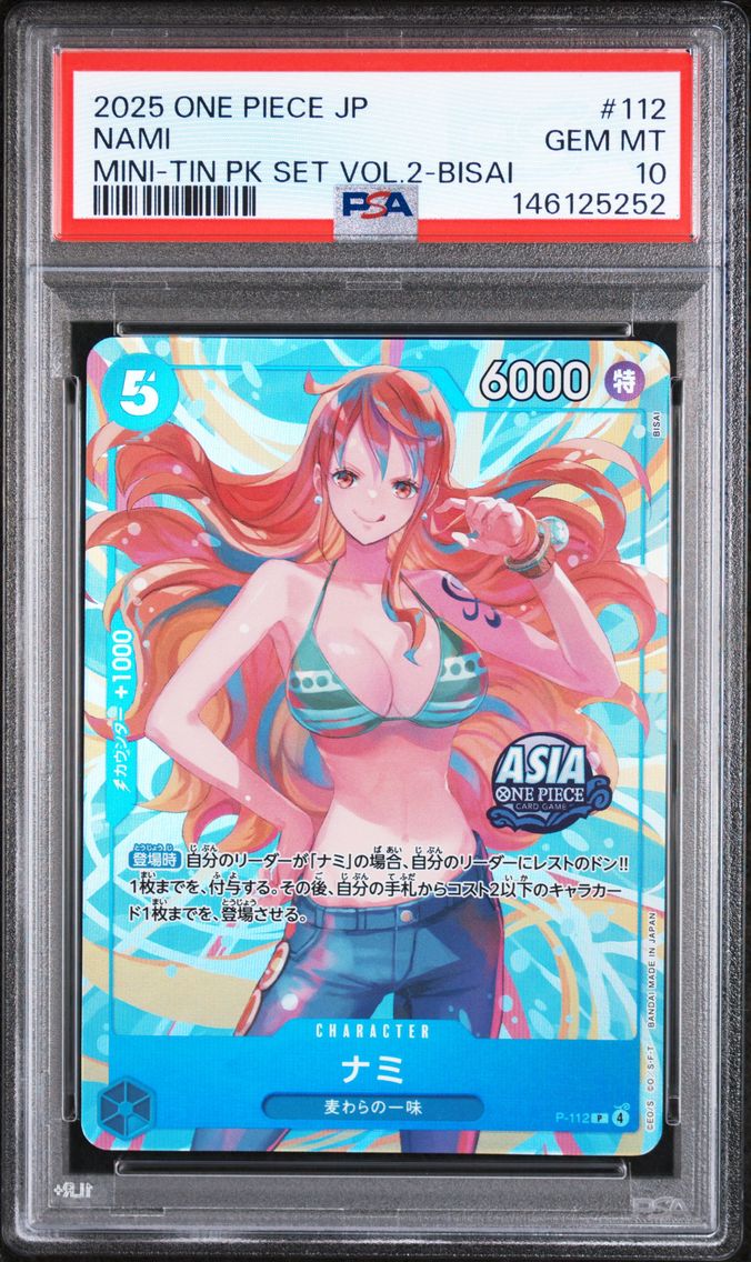 2025 #112 Nami PSA 10 One Piece Japanese Mini-Tin Pack Set Vol.2