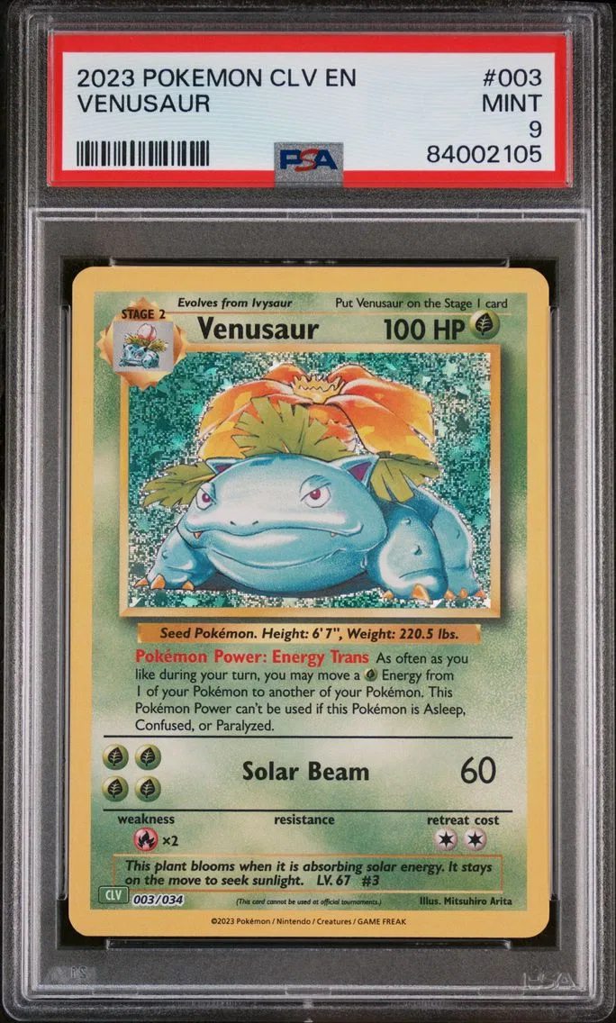 2023 #003 Venusaur PSA 9 CLV-Trading Card Game Classic Venusaur & Lugia EX Deck Pokemon