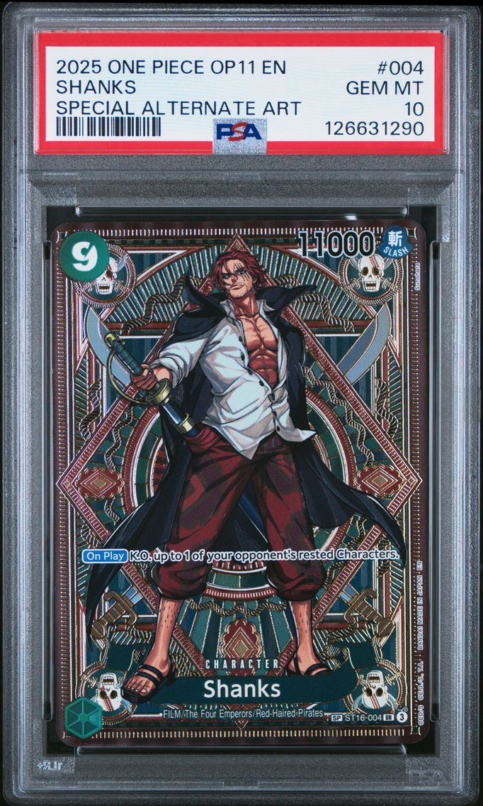 2025 #004 Shanks PSA 10 OP11-A Fist of Divine Speed One Piece