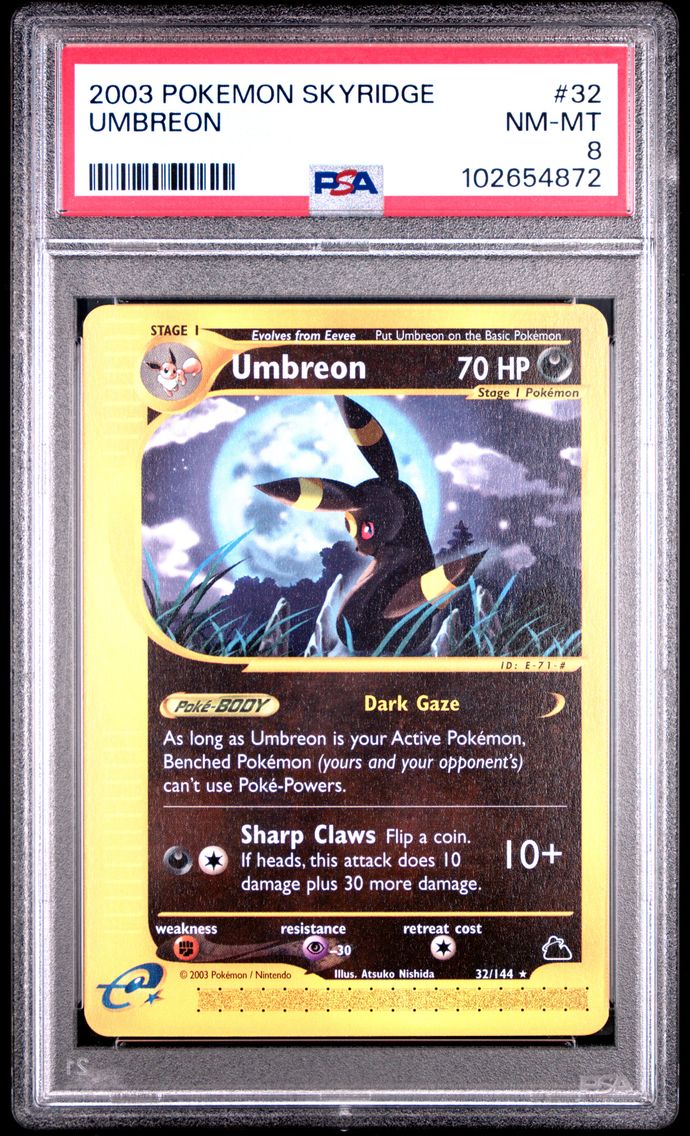 2003 #32 Umbreon PSA 8 Skyridge Pokemon
