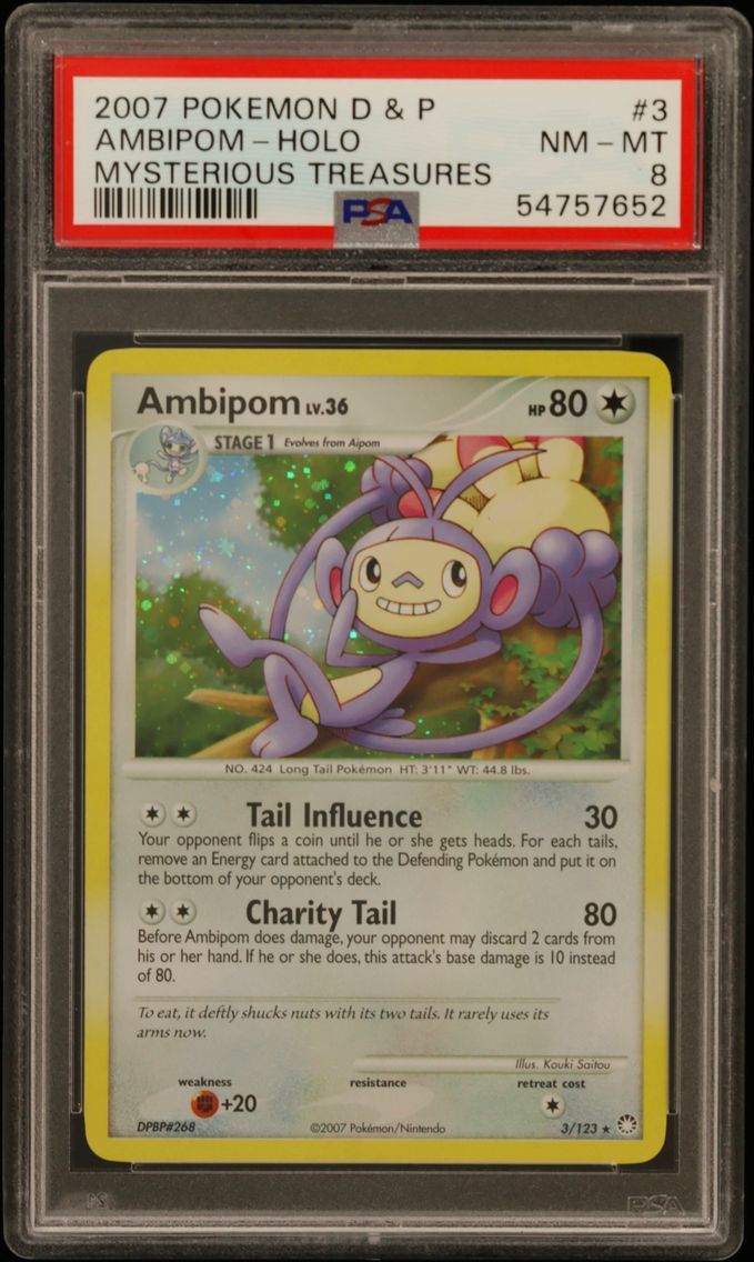 2007 #3 Ambipom-Holo PSA 8 Diamond & Pearl Mysterious Treasures