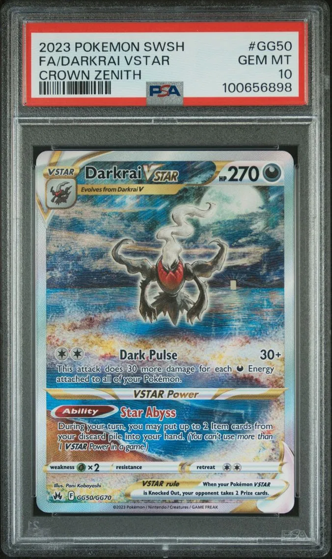2023 #GG50 Full Art/Darkrai Vstar PSA 10 Sword and Shield Crown Zenith Pokemon