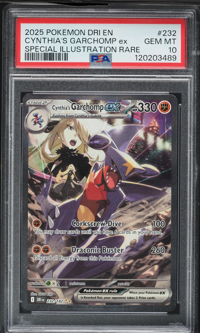 2025 #232 Cynthia's Garchomp EX PSA 10 Dri EN-Destined Rivals Pokemon