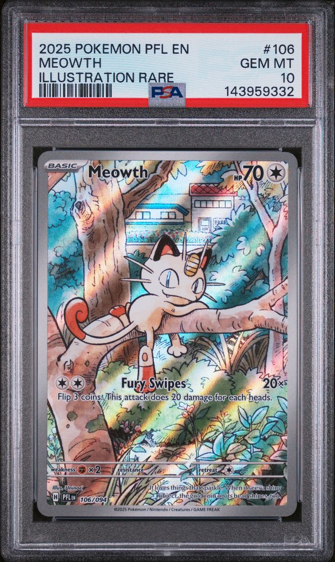 2025 #106 Meowth PSA 10 Pfl EN-Phantasmal Flames