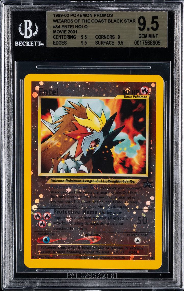 2001 #34 Entei-Reverse Foil BGS 9.5 Game Movie Pokemon