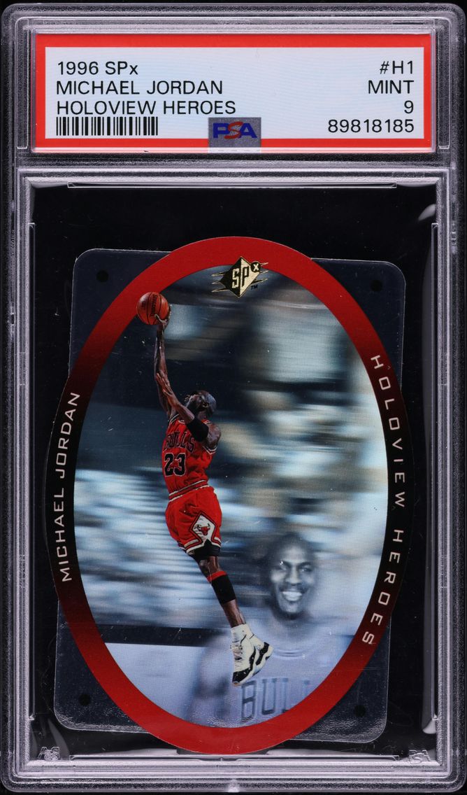 1996 SPX HOLOVIEW HEROES MICHAEL JORDAN #H1 PSA 9 MINT