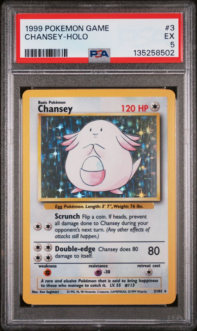 1999 #3 Chansey-Holo PSA 5 Game