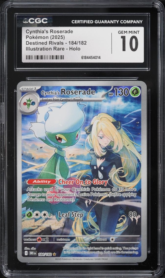 2025 #184 Cynthia's Roserade CGC 10 Pokemon Scarlet & Violet Destined Rivals IR