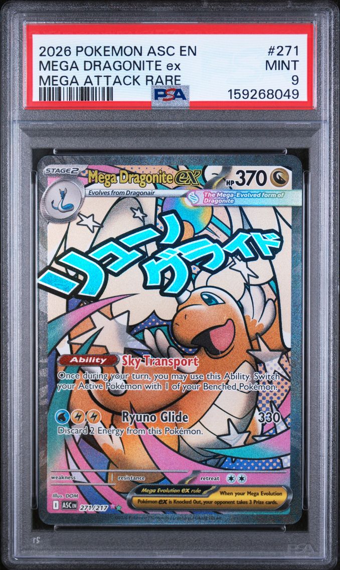 2026 #271 Mega Dragonite EX PSA 9 Asc EN-Ascended Heroes