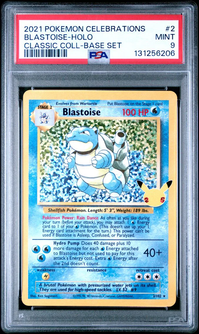 2021 #2 Blastoise-Holo PSA 9 Celebrations Classic Collection Pokemon