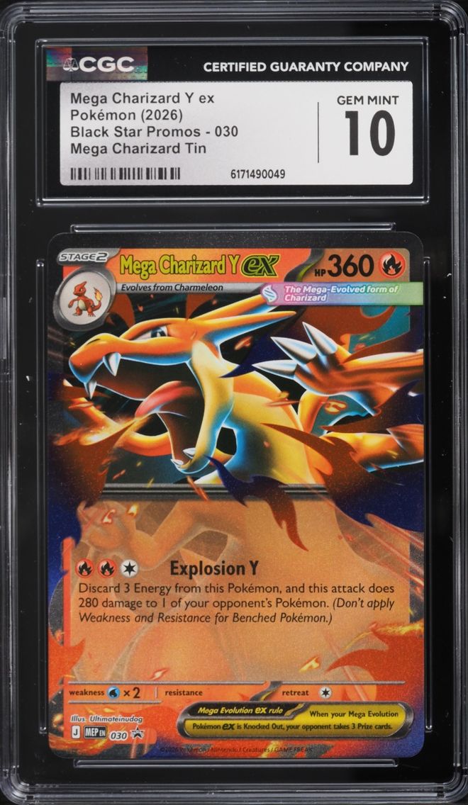 2026 Pokemon Mega Evolution Black Star Promo Tin Mega Charizard Y ex #30 CGC 10 GEM MINT