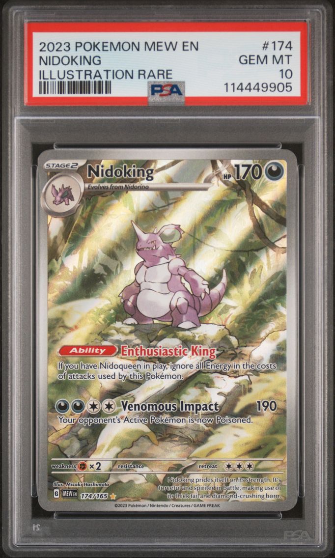 2023 #174 Nidoking PSA 10 Mew EN-151 Pokemon