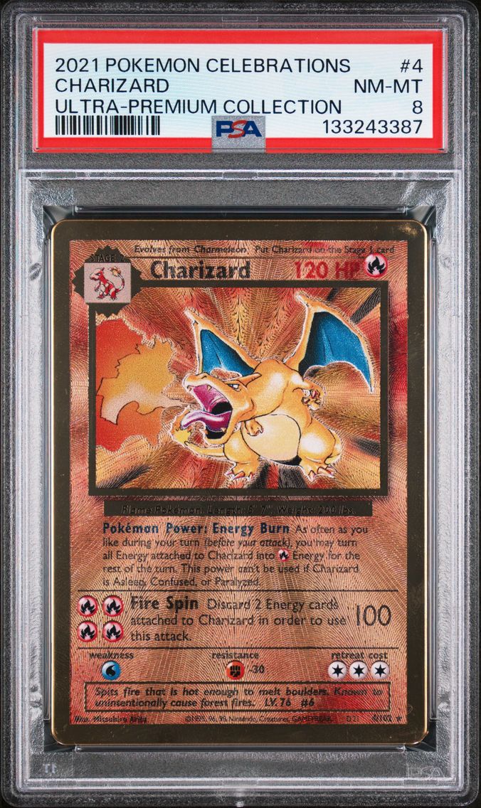 2021 #4 Charizard PSA 8 Celebrations Ultra-Premium Collection