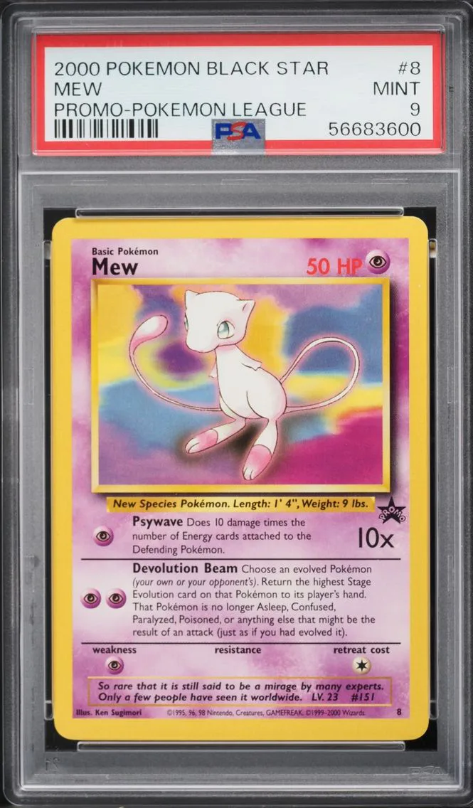 2000 Pokemon League Black Star Promo Mew #8 PSA 9 MINT