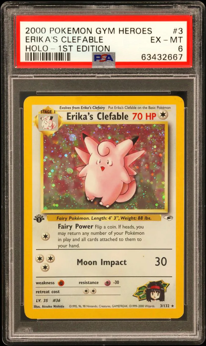 2000 #3 Erika's Clefable PSA 6 Gym Heroes