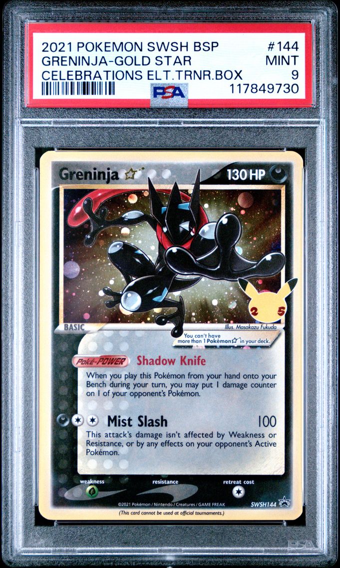 2021 #144 Greninja-Gold Star PSA 9 Swsh Black Star Promo