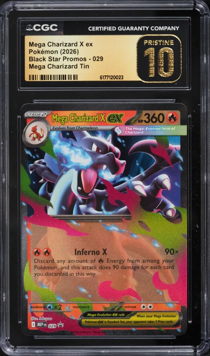 2026 Pokemon Mega Evolution Promo Tin Mega Charizard X Ex #29 CGC 10 PRISTINE