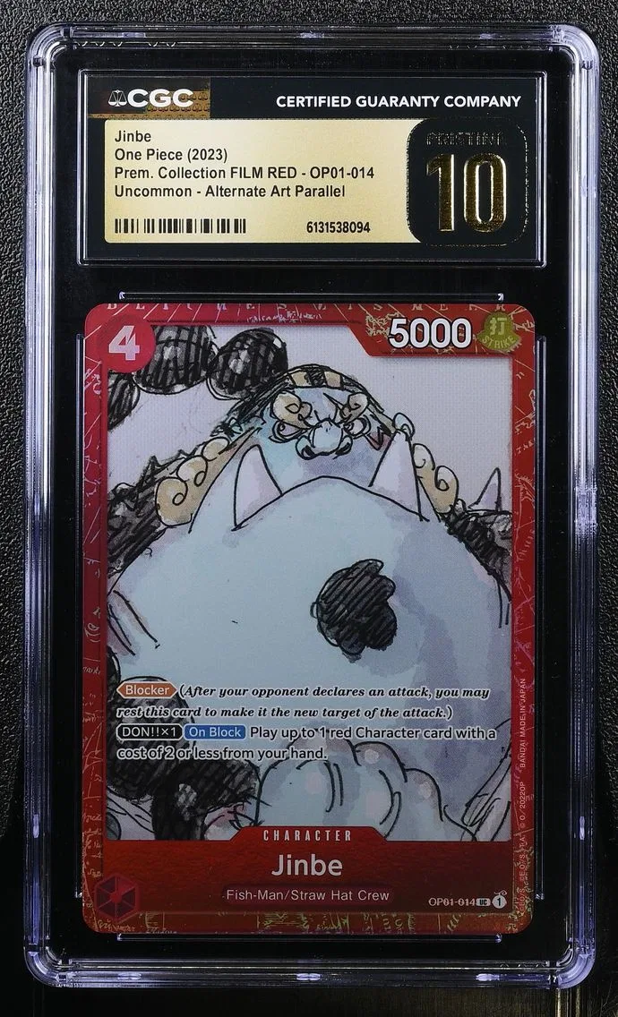 2023 #OP01-014 Jinbe CGC 10 Pristine Premium Collection FILM RED (Foil) - English