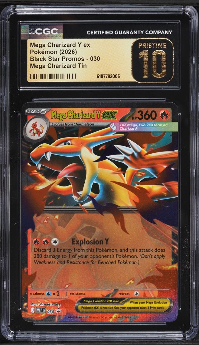 2026 #30 Mega Charizard Y EX CGC 10 Pokemon Mega Evolution Promo Tin
