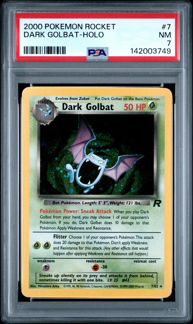 2000 #7 Dark Golbat-Holo PSA 7 Rocket Pokemon