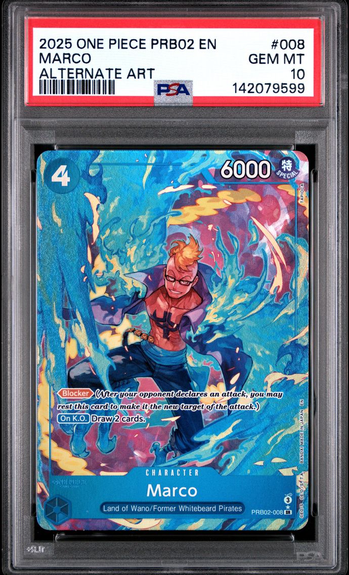 2025 #008 Marco PSA 10 One Piece PRB02-Premium Booster -One Piece Card the Best- Vol.2