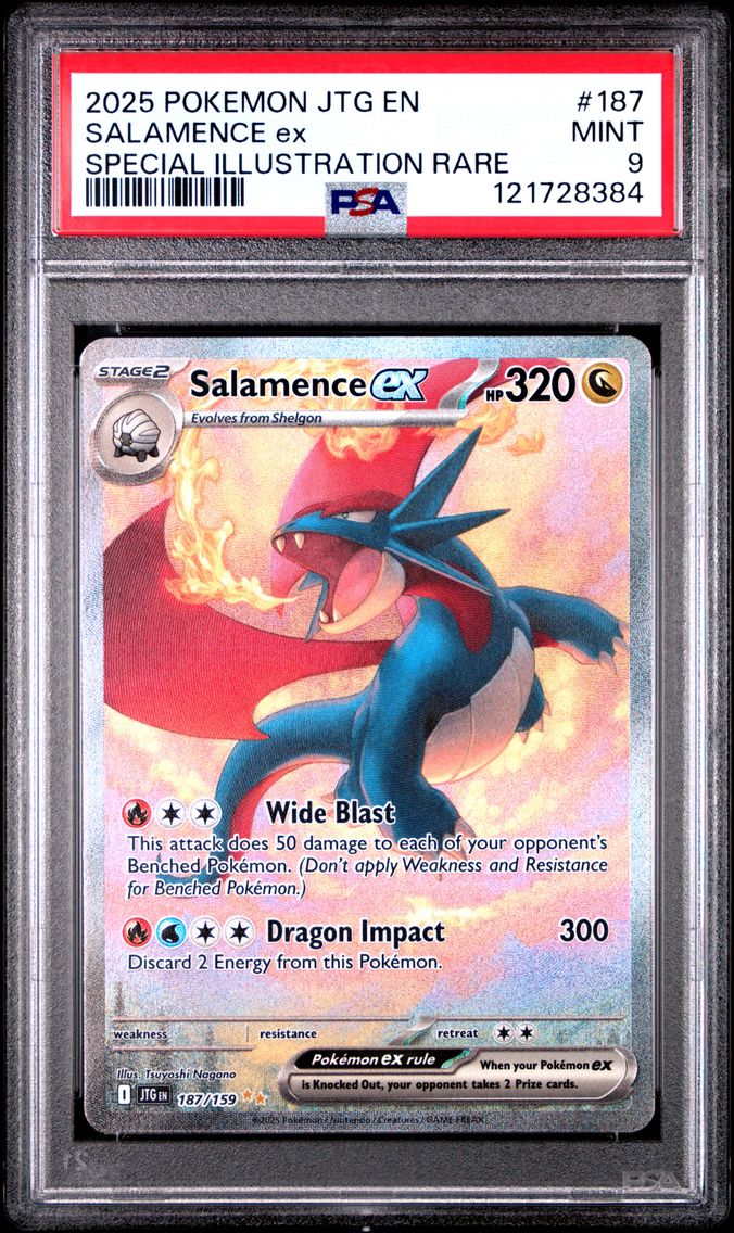 2025 #187 Salamence EX PSA 9 Jtg EN-Journey Together Pokemon