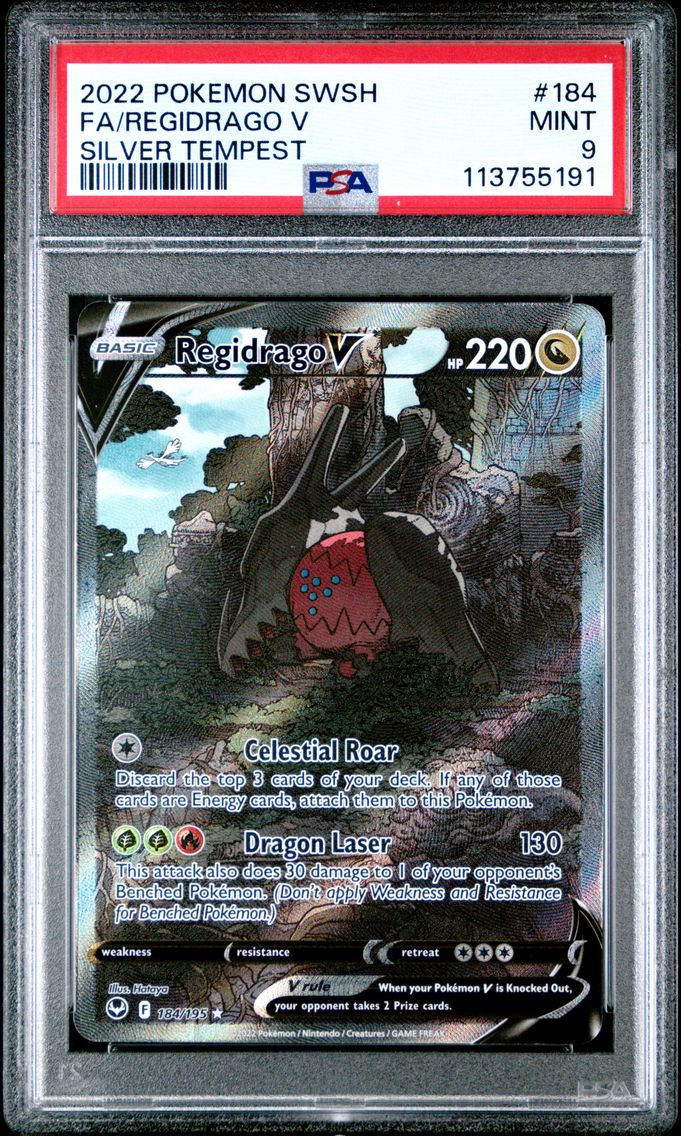 2022 #184 Full Art/Regidrago V PSA 9 Sword & Shield Silver Tempest