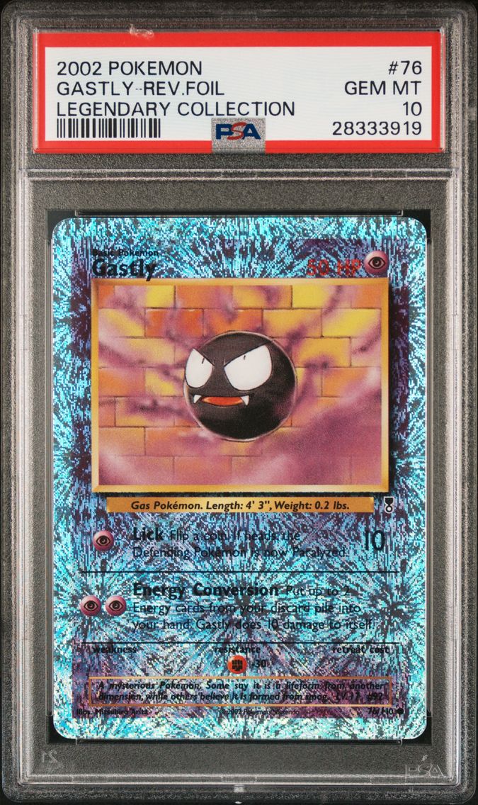 2002 #76 Gastly-Reverse Foil PSA