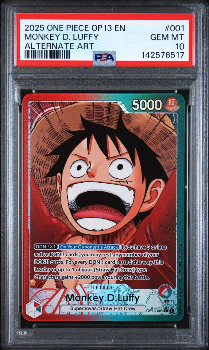 2025 #001 Monkey D. Luffy Alternate Art PSA 10 OP13-Carrying on His Will One Piece