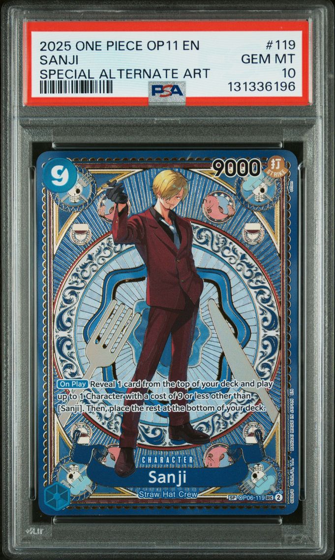 2025 #119 Sanji PSA 10 One Piece OP11-A Fist of Divine Speed