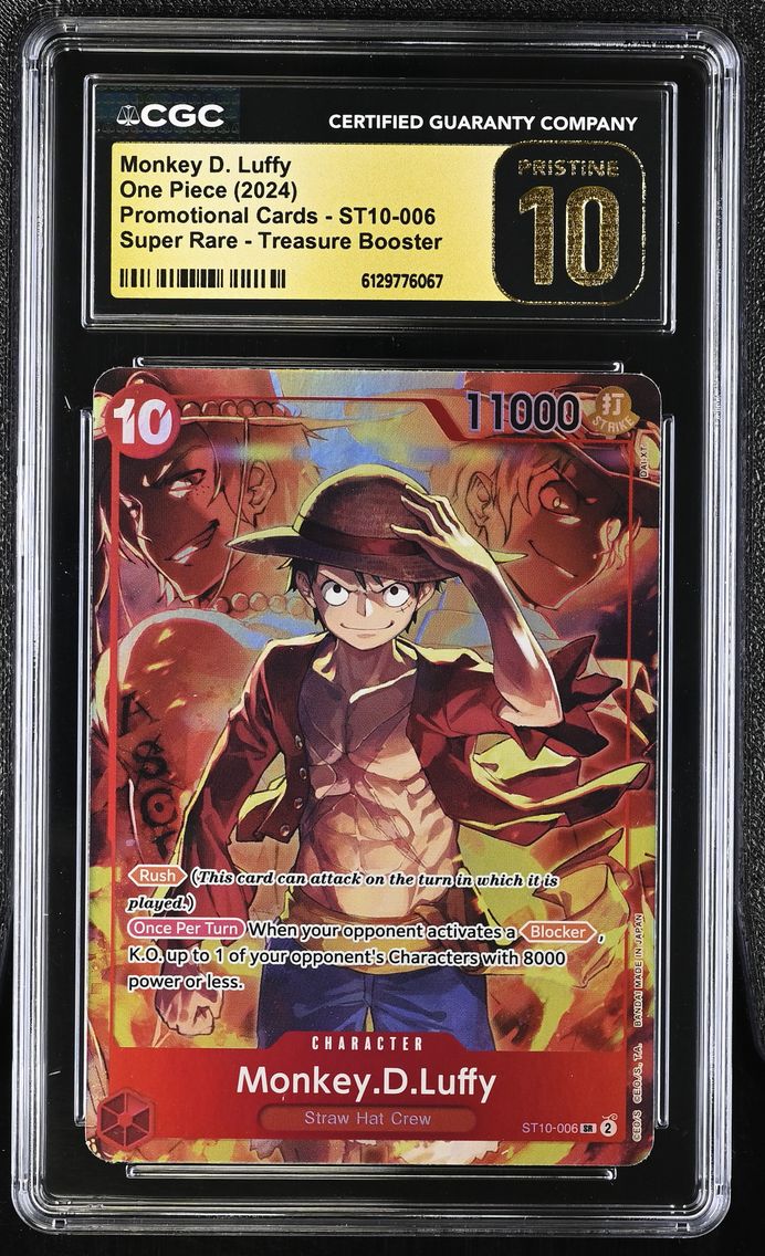 2024 #ST10-006 Monkey D. Luffy CGC 10 Treasure Booster - English One Piece
