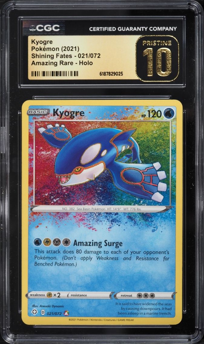 2021 #21 Kyogre CGC 10 Pokemon Sword & Shield Shining Fates Amazing Rare