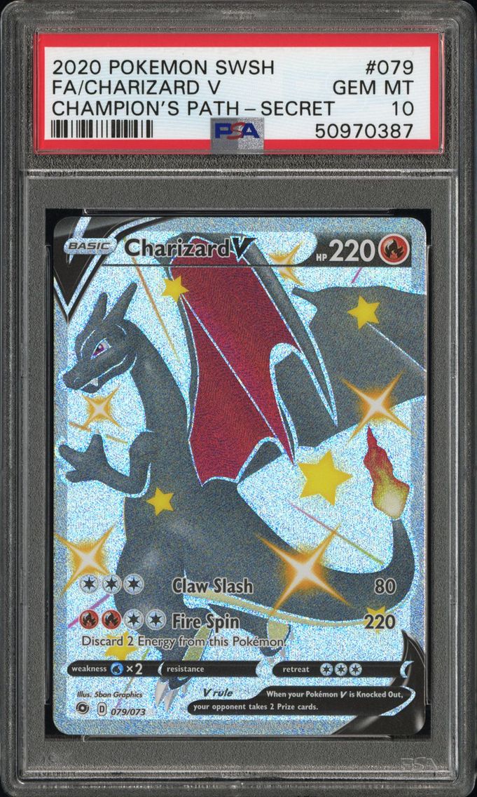 2020 #079 Full Art/Charizard V PSA 10 Sword & Shield Champion's Path