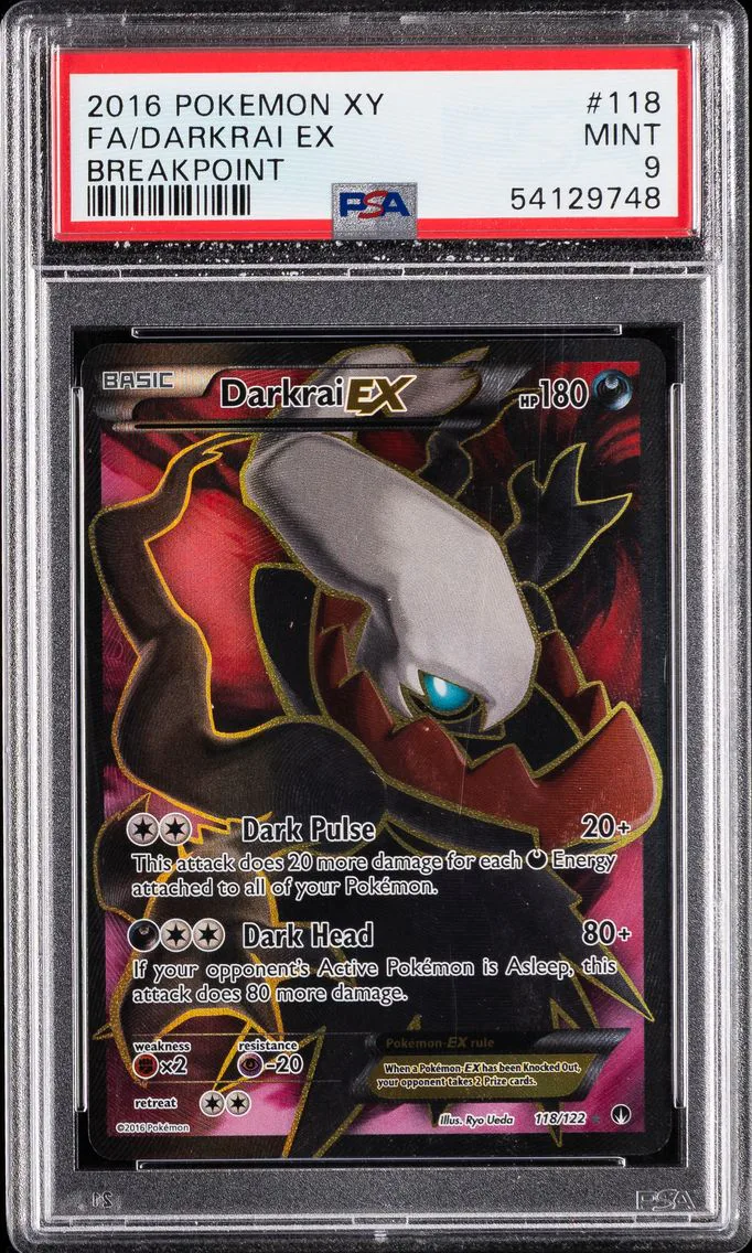2016 #118 Full Art/Darkrai EX PSA 9 XY Breakpoint Pokemon
