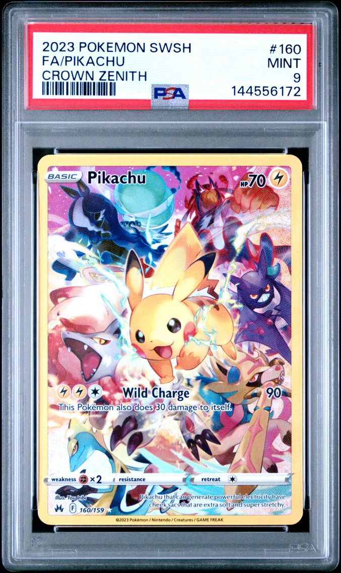 2023 #160 Full Art/Pikachu PSA 9 Sword and Shield Crown Zenith Pokemon