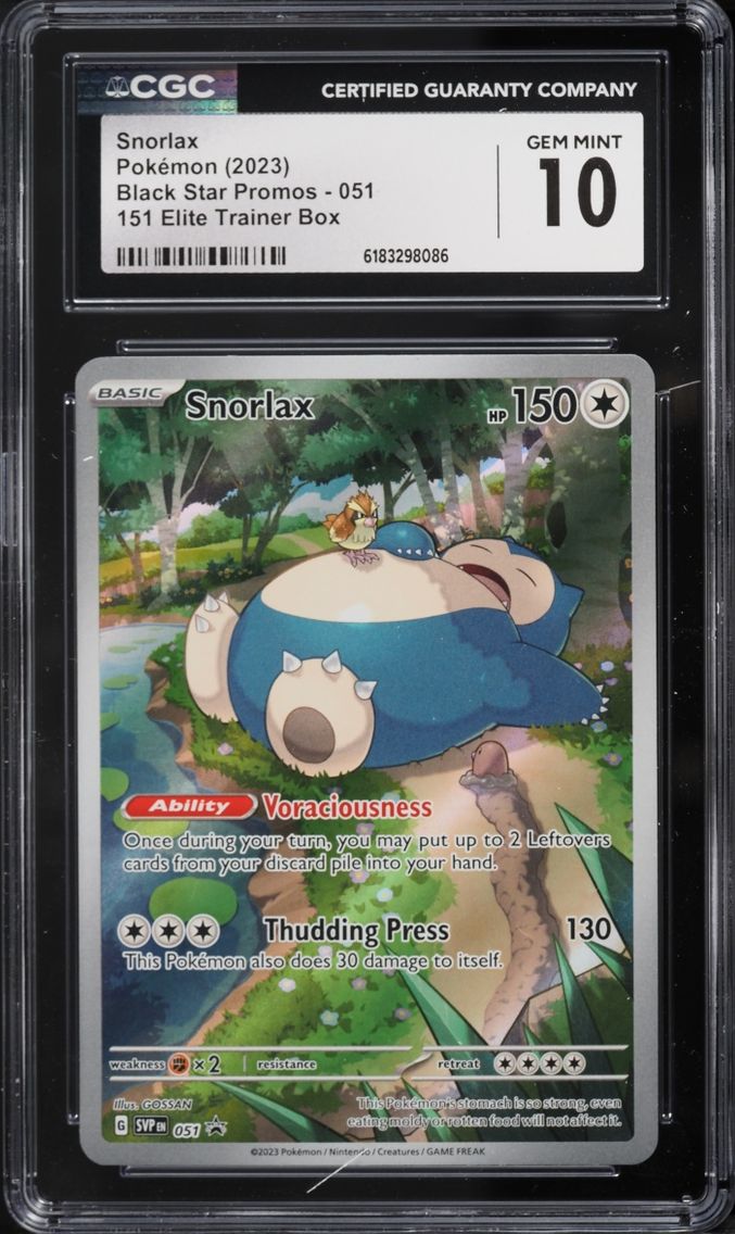 2023 Pokemon Scarlet & Violet Promo 151 ETB Full Art Snorlax #51 CGC 10 GEM MINT