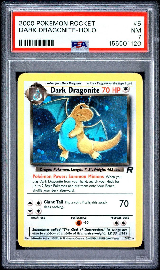 2000 #5 Dark Dragonite-Holo PSA 7 Rocket