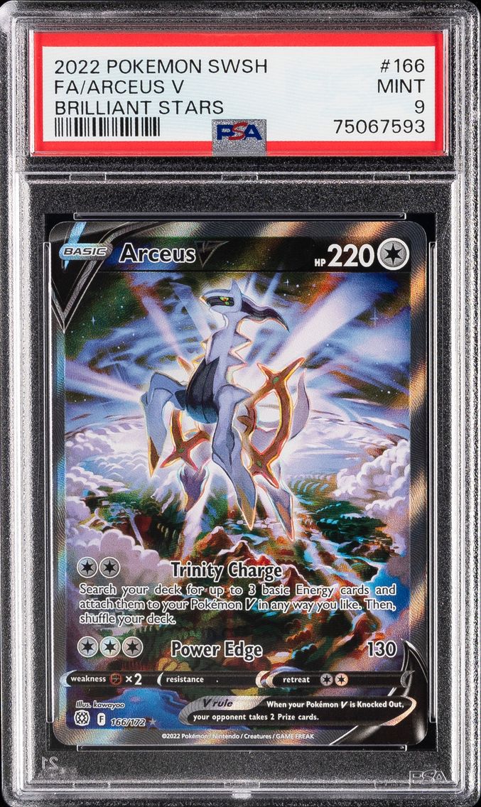 2022 #166 Full Art/Arceus V PSA 9 Sword & Shield Brilliant Stars Pokemon