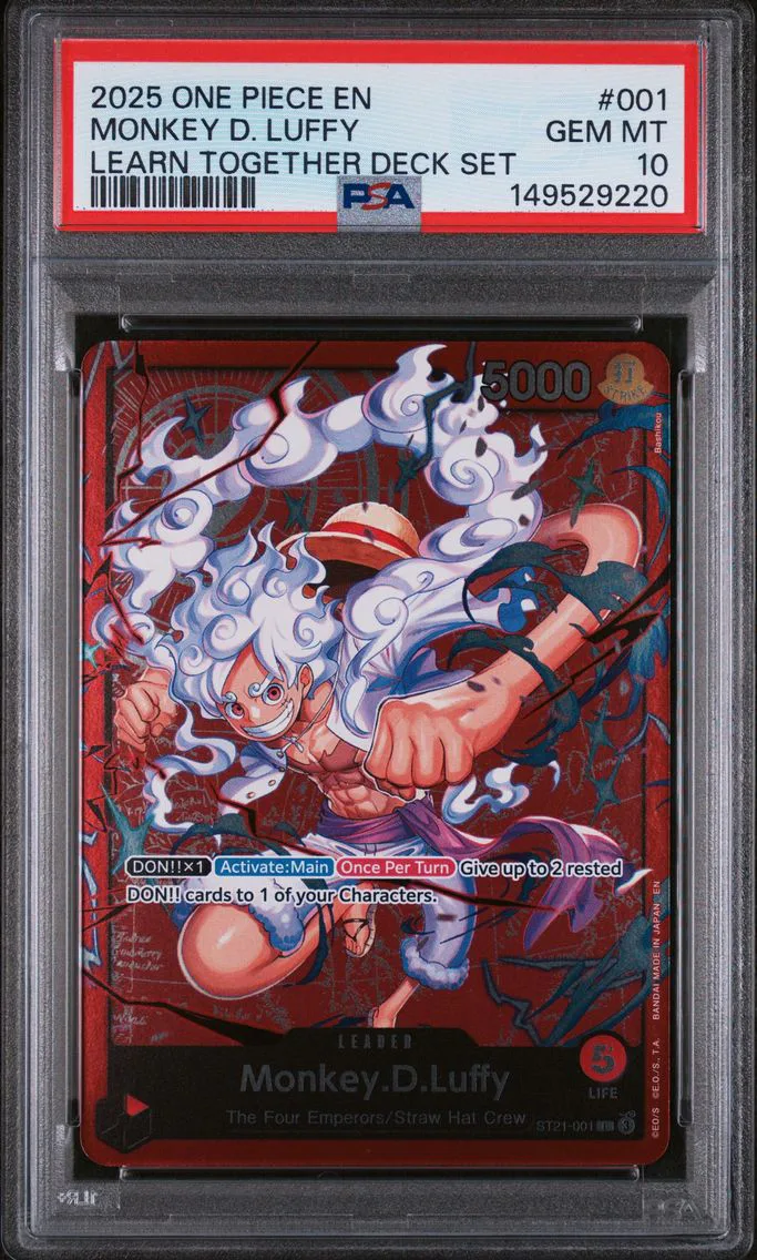 2025 #001 Monkey D. Luffy PSA 10 One Piece Learn Together Deck Set