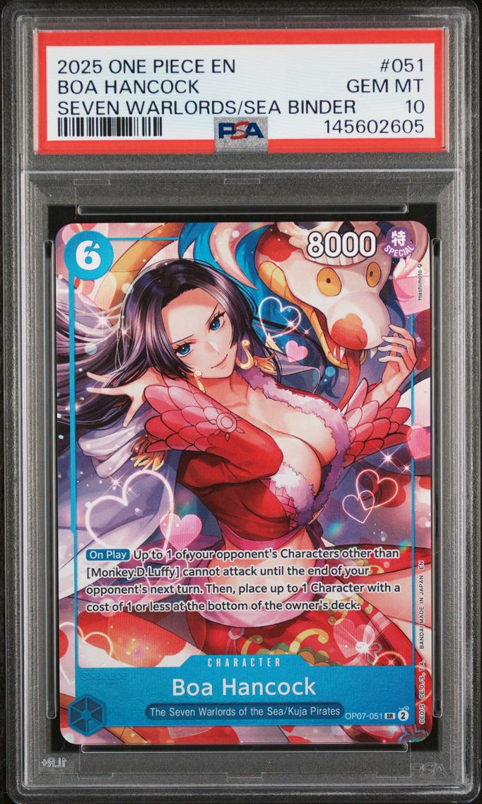 2025 #051 Boa Hancock PSA 10 One Piece Seven Warlords of the Sea Binder Set